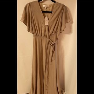 NWT Arbor Flutter Sleeve Maxi Dress